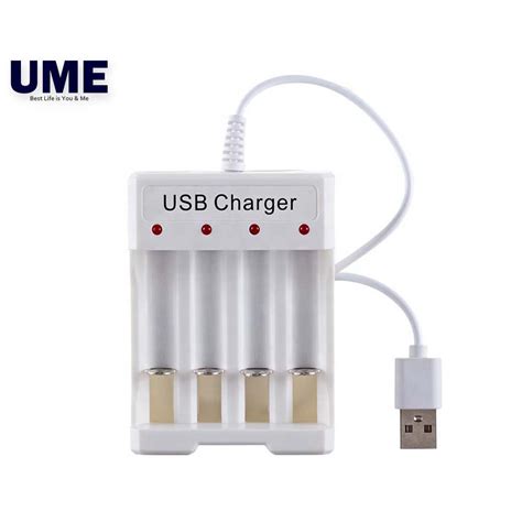 DC5V 4 Slot AA/AAA Rechargeable Battery Charger USB .